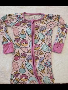 Little Sleepies Pink Sweet Treats Zippy 12-18mo
